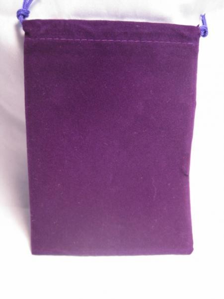 4" x 6" Velour Dice Bag w/ string, Purple
