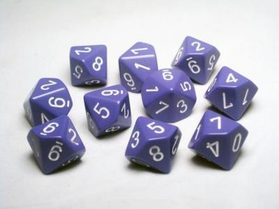d10 Opaque - Purple / White