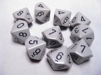 d10 Opaque - Dark Grey / Black