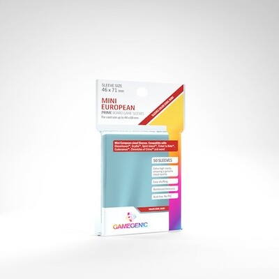Prime Board Game Card Sleeves: Mini-European - Ruby Label, 50/pk Prime Board Game Card Sleeves: Mini-European - Ruby Label, 50/pk