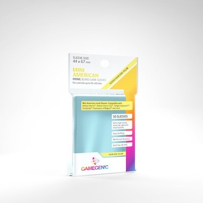 Prime Board Game Card Sleeves: Mini-American - Yellow Label, 50/pk