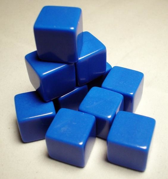 Blank Dice: 16mm d6 Opaque Blue