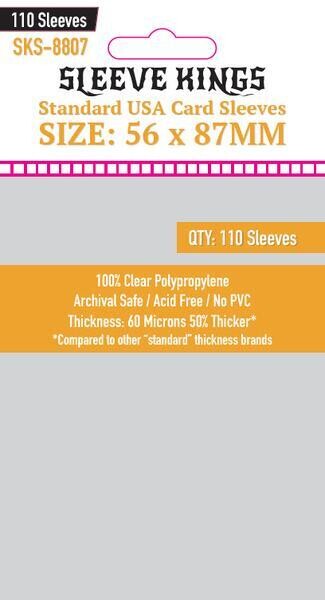 Sleeve Kings Card Sleeves: Standard USA 56x87mm, 110 / pack
