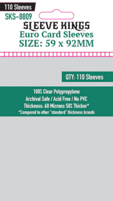 Sleeve Kings Card Sleeves: Euro 59x92mm, 110 / pack