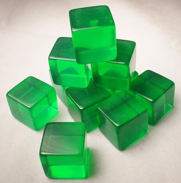 Blank Dice: 16mm d6 Transparent Green