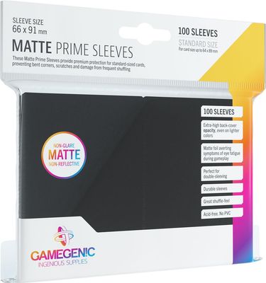 MATTE Prime Card Sleeves: Standard Card Game, 100/pk - Black