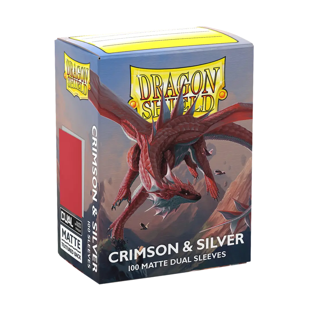 Dragon Shield Matte Dual Card Sleeves 100ct Crimson &amp; Silver