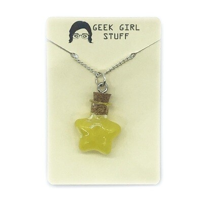 Potion Necklace - Yellow, star bottle Potion Necklace - Yellow, star bottle