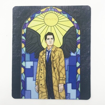 Mousepad/Game Mat - Stained Glass Castiel