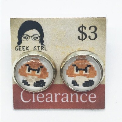 Photo Earrings - 8-bit angry friend Photo Earrings - 8-bit angry friend