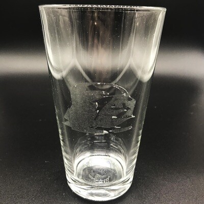 Etched 16oz Pub glass - Evil Lord Etched 16oz Pub glass - Evil Lord