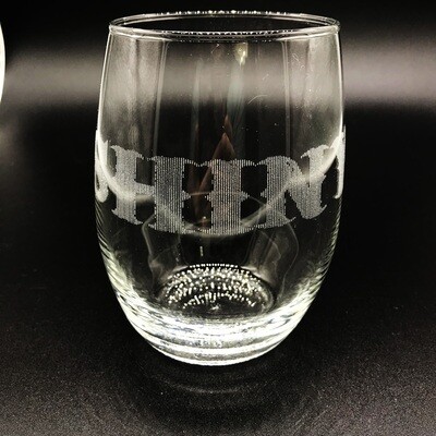 Etched stemless wine glass - Shiny Etched stemless wine glass - Shiny
