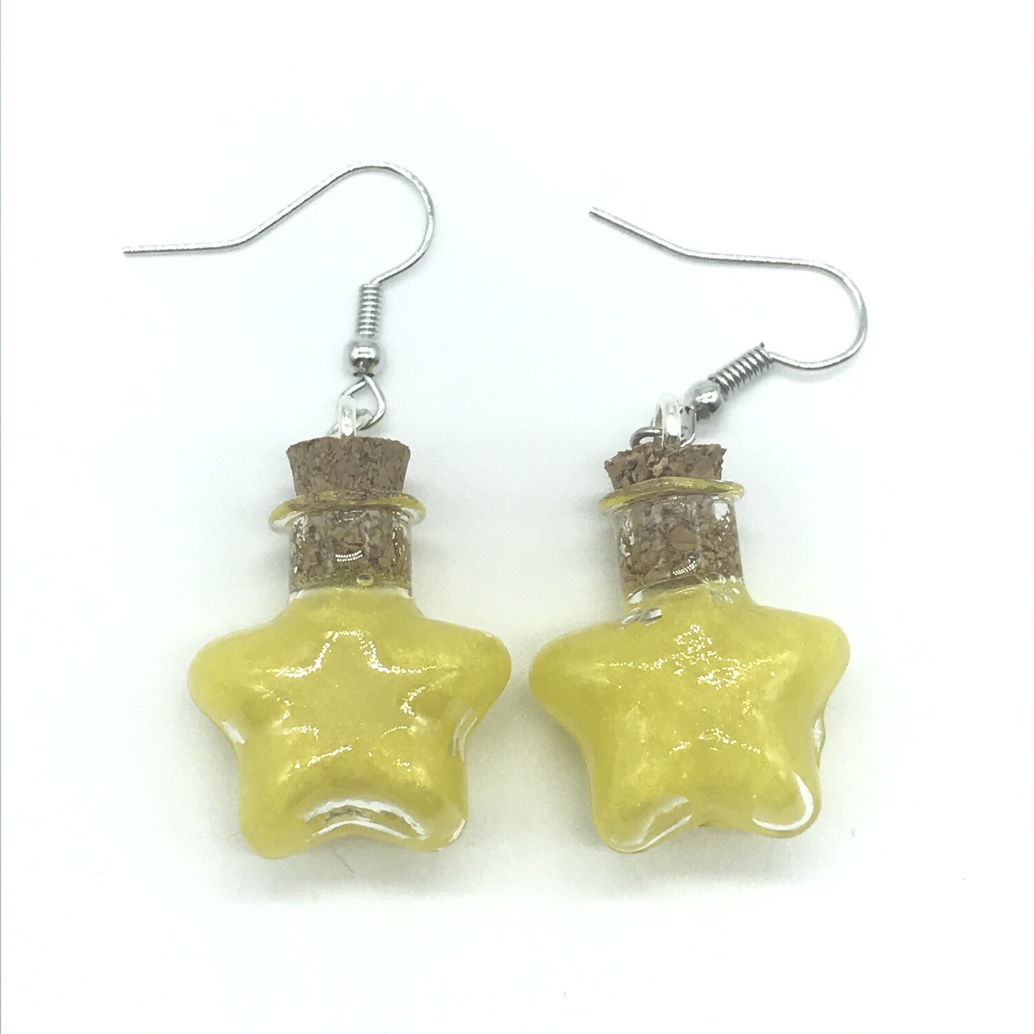 Potion Earrings - yellow, star bottle