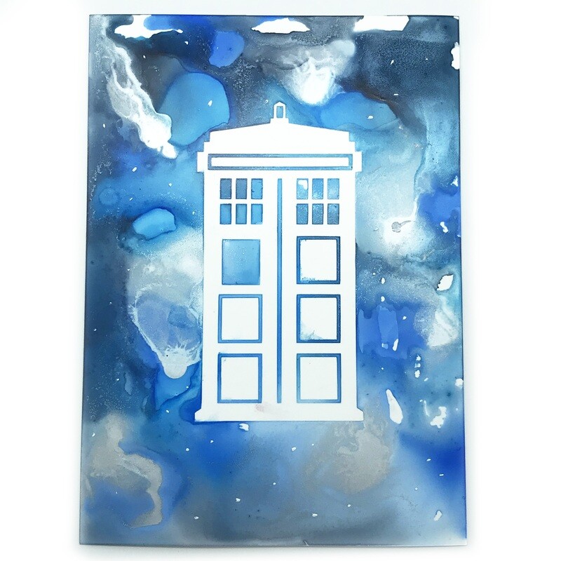 5x7" Original Tardis painting