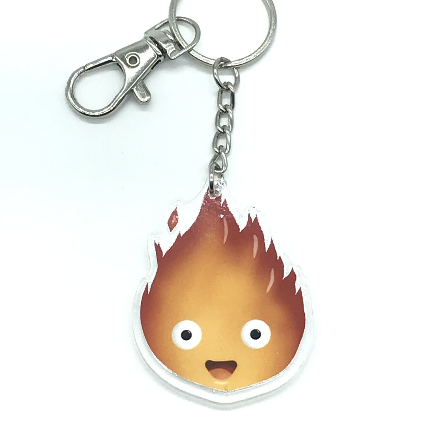Fire friend acrylic charm keychain, zipper clip