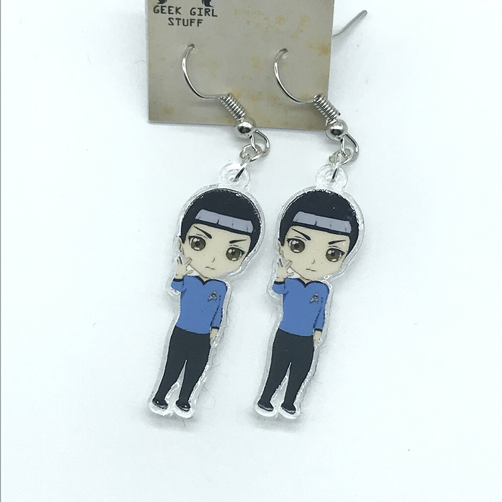Spock acrylic charm earrings