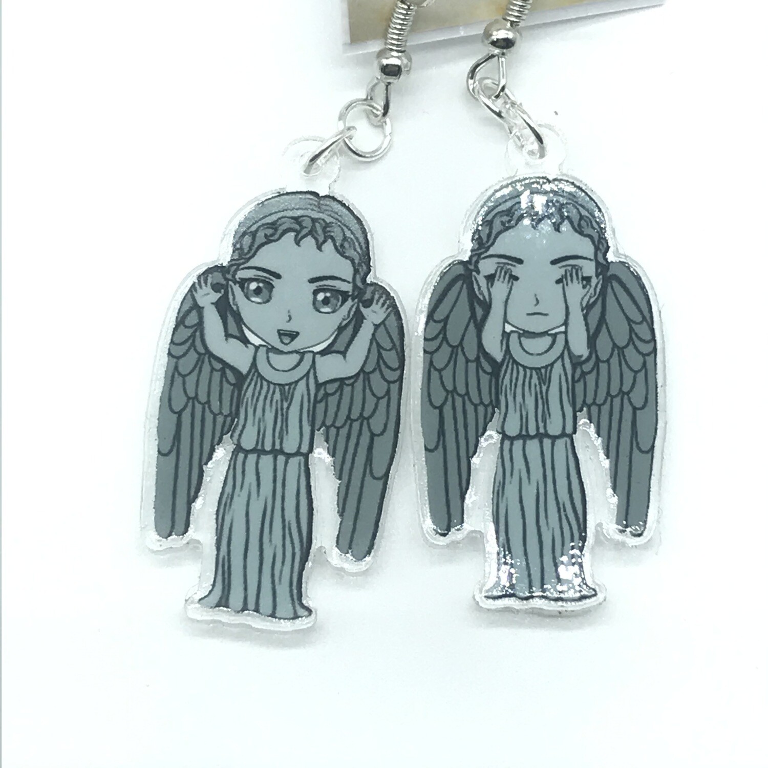 Angel rawr/weeping mixed acrylic charm earrings