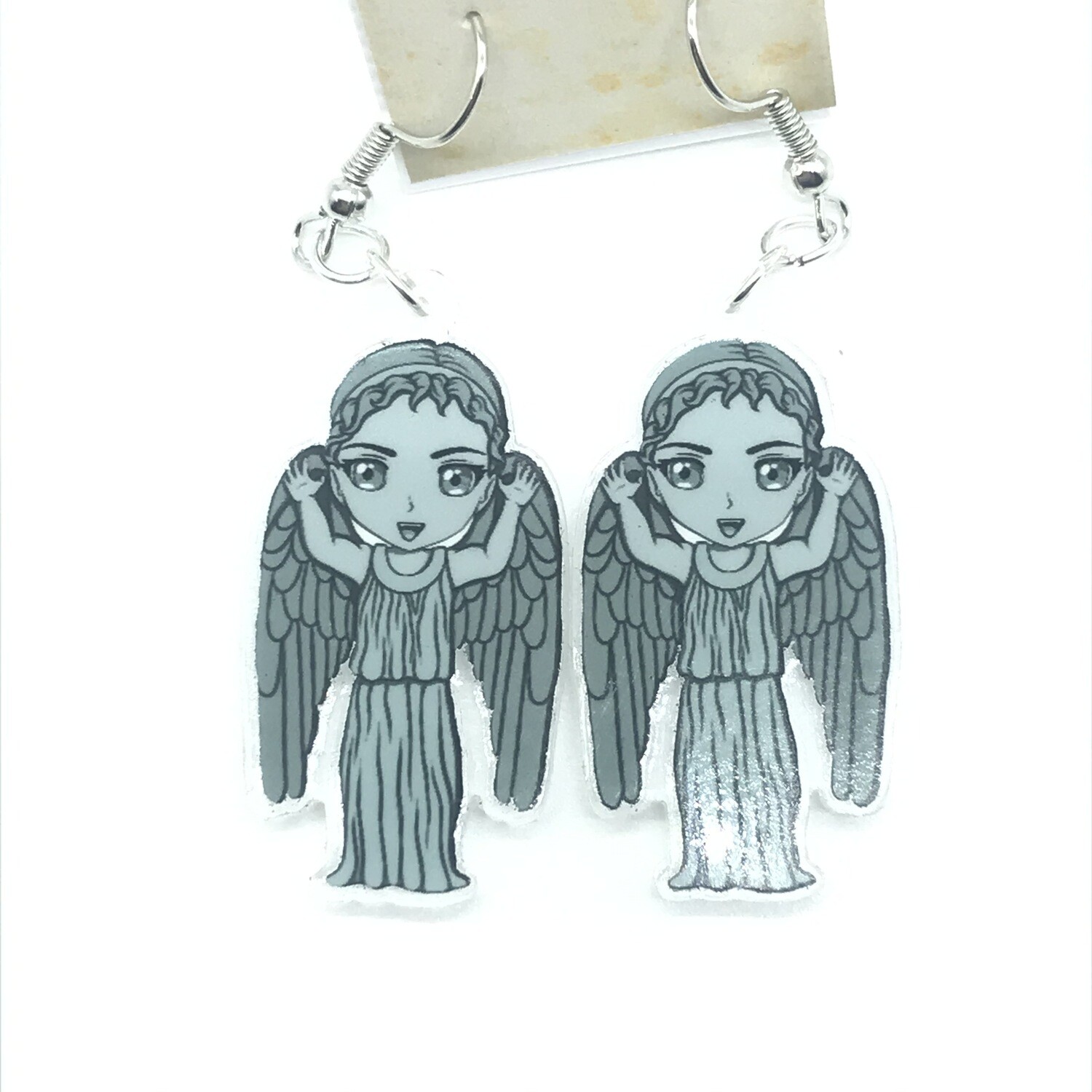 Angel rawr acrylic charm earrings