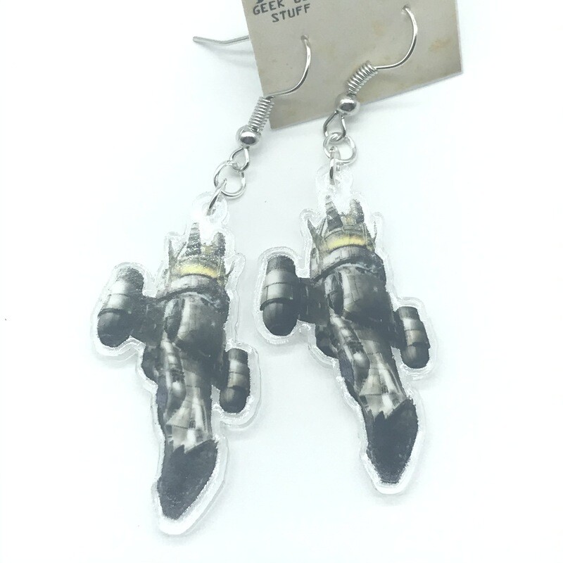 Sci-Fi Spaceship acrylic charm earrings