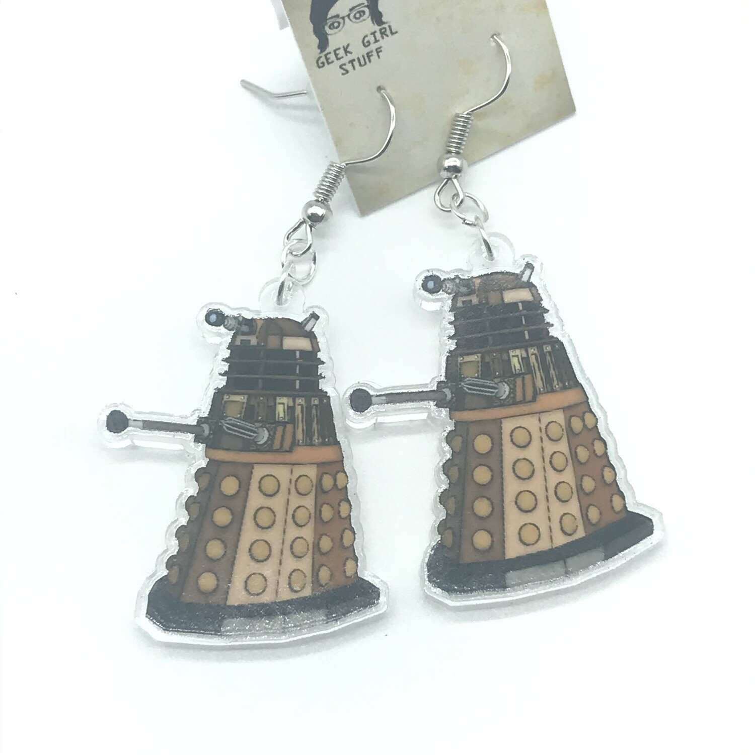 Dalek acrylic charm earrings