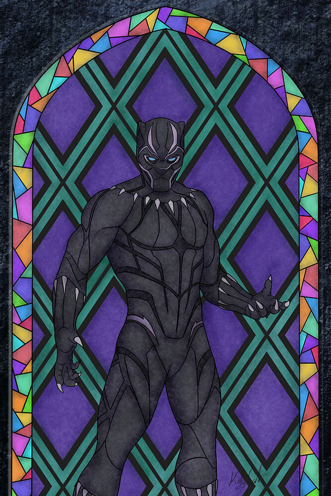 Stained Glass - Tchalla painting