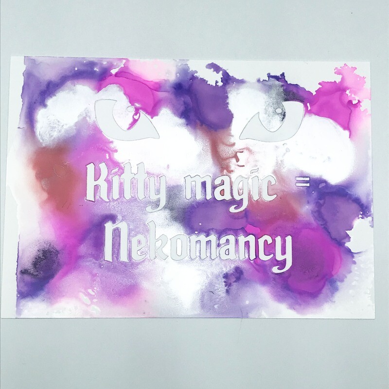 5x7" Original Kitty Magic = Nekomancy painting