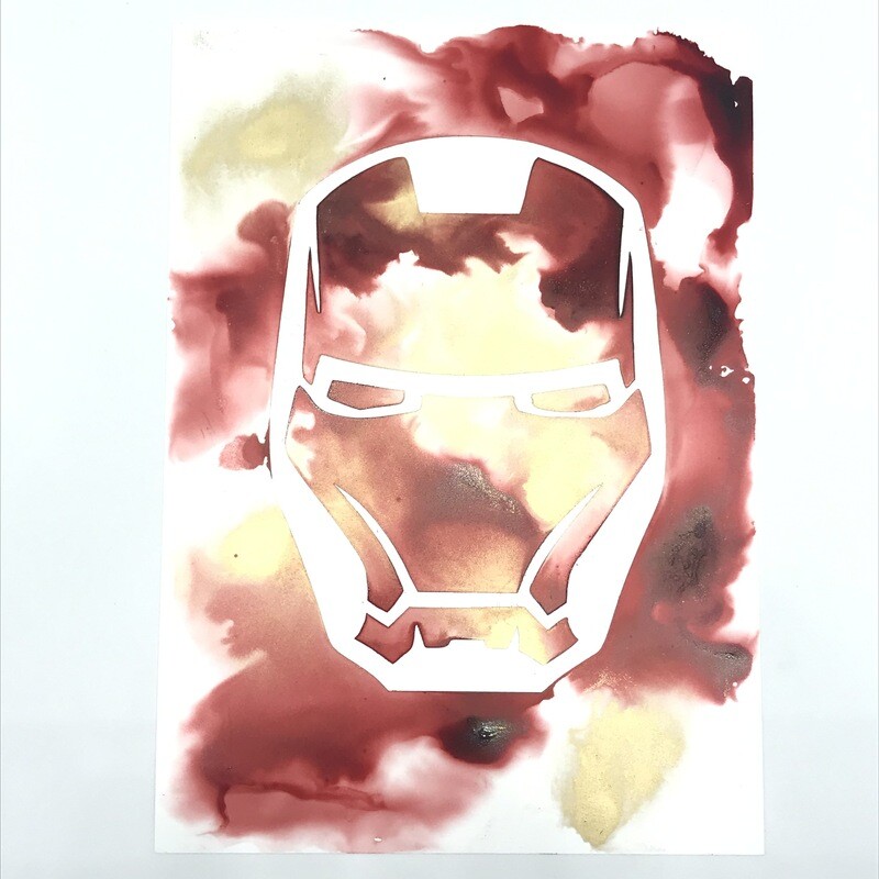 5x7" Original Iron Superhero painting