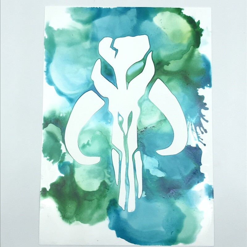 5x7" Original Mercenary Skull painting