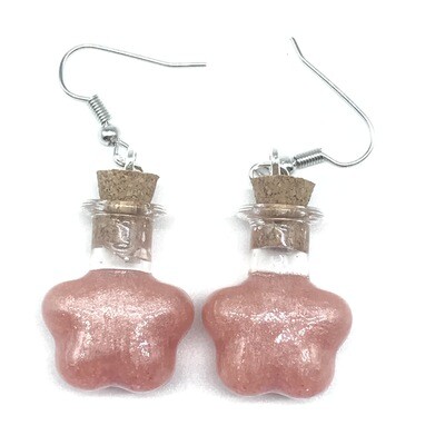 Potion Earrings - Peach, flower bottle Potion Earrings - Peach, flower bottle