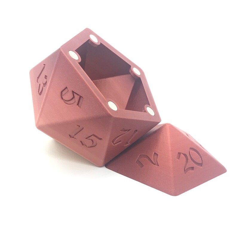 D20 Dice Box - Copper/Orange