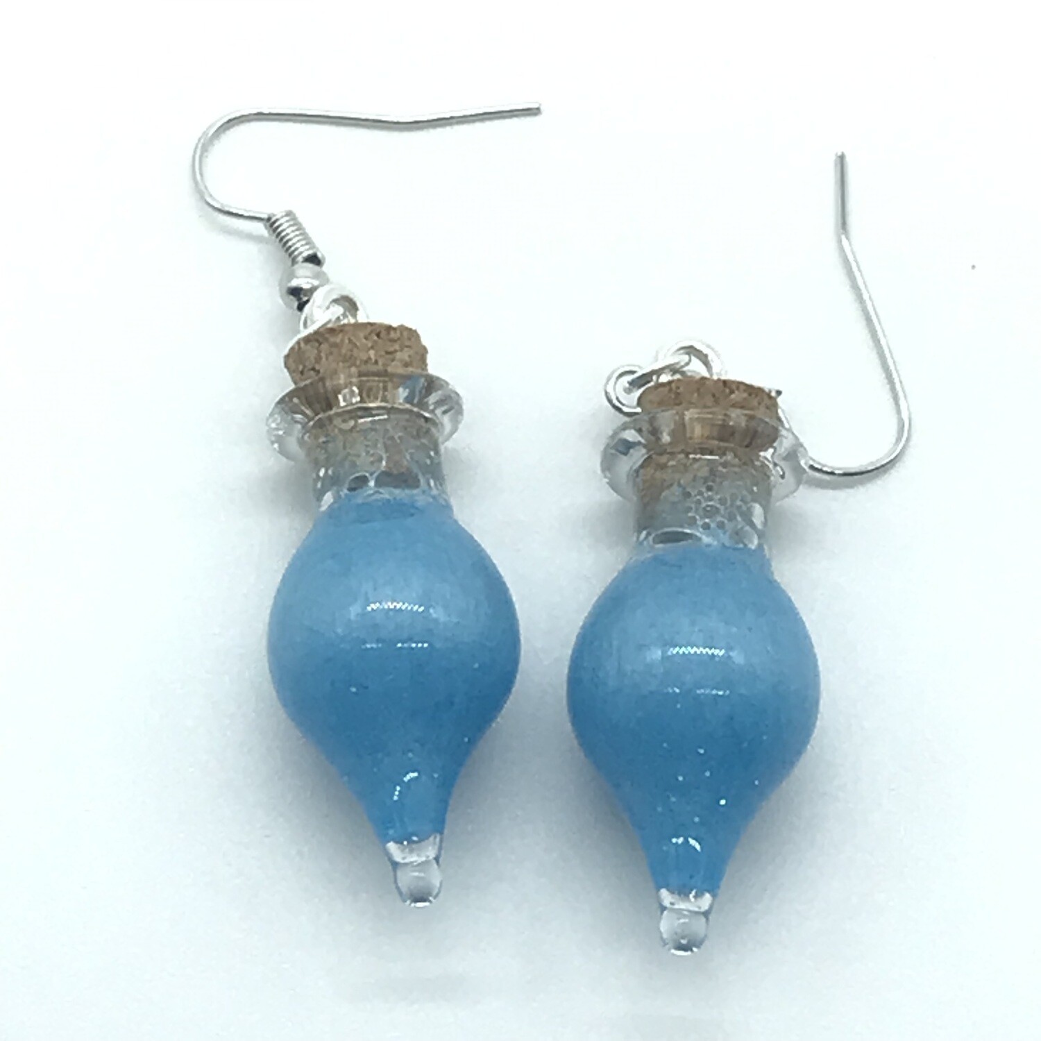 Potion Earrings - Cyan, drop bottle