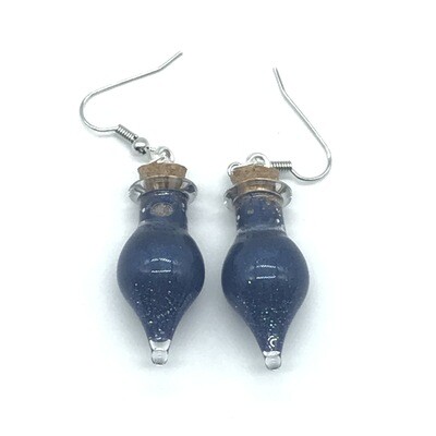 Potion Earrings - Indigo, drop bottle Potion Earrings - Indigo, drop bottle