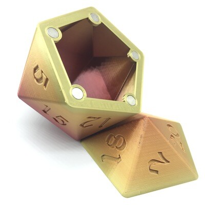 D20 Dice Box - Rainbow - Yellow To Red