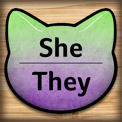 Waterproof sticker - She-They pronouns