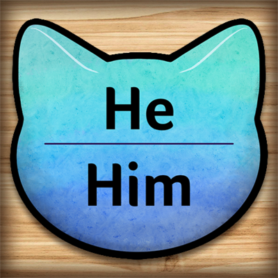 Waterproof sticker - He-Him pronouns