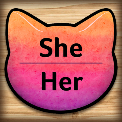 Waterproof sticker - She-Her pronouns