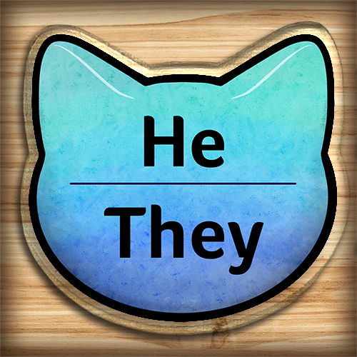 Acrylic pin - He-They pronouns
