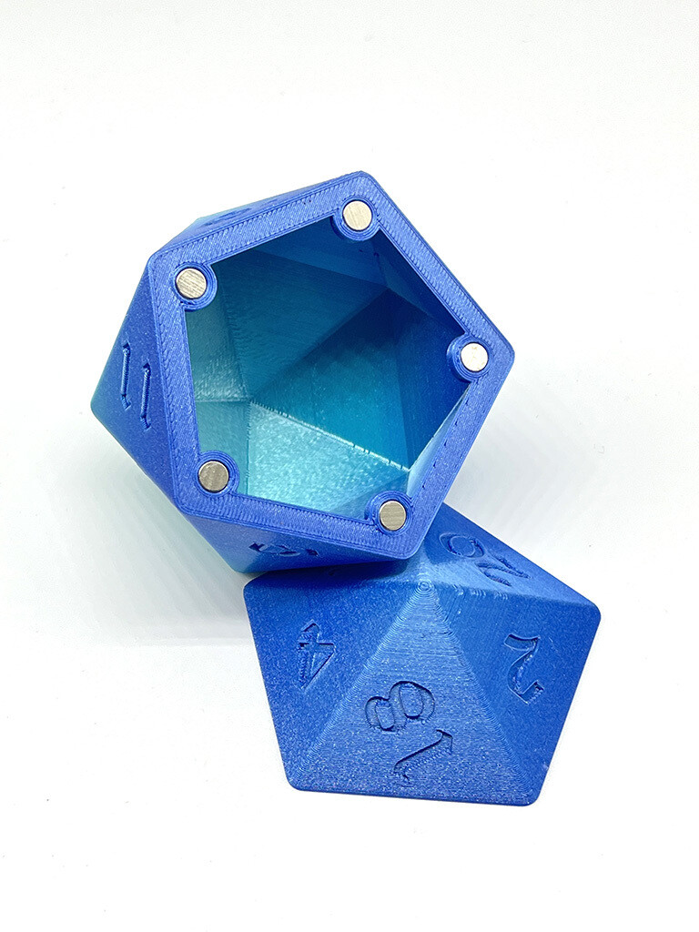 D20 Dice Box - Dual-tone blue variation 2