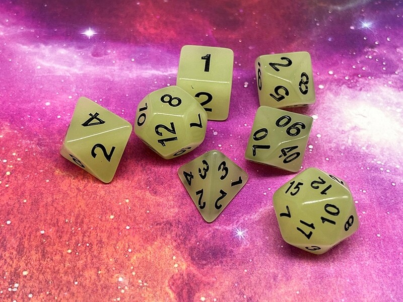 Dice Set - Glow in the Dark - Neutral