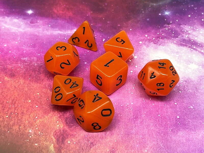 Dice Set - Glow in the Dark - Orange