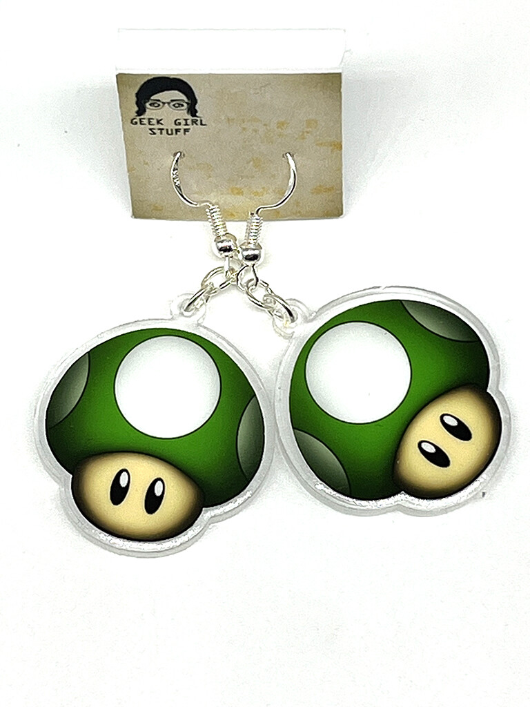 Mushroom acrylic charm earrings