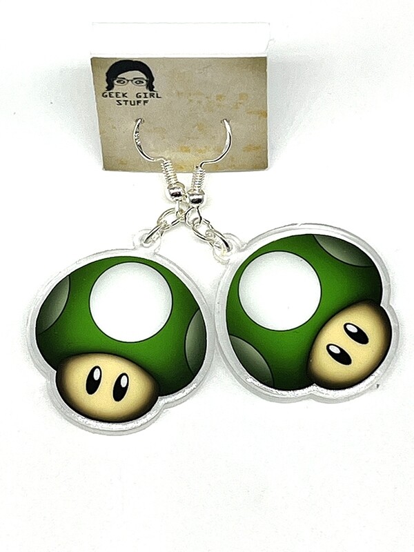Mushroom acrylic charm earrings
