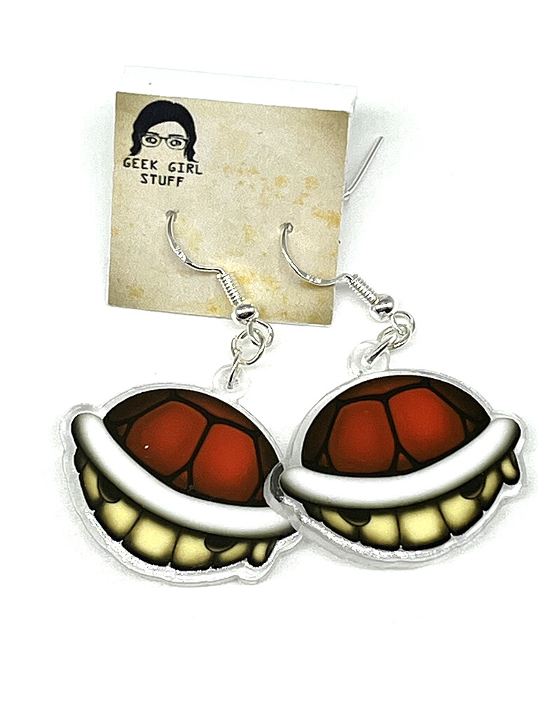 Turtle shell acrylic charm earrings