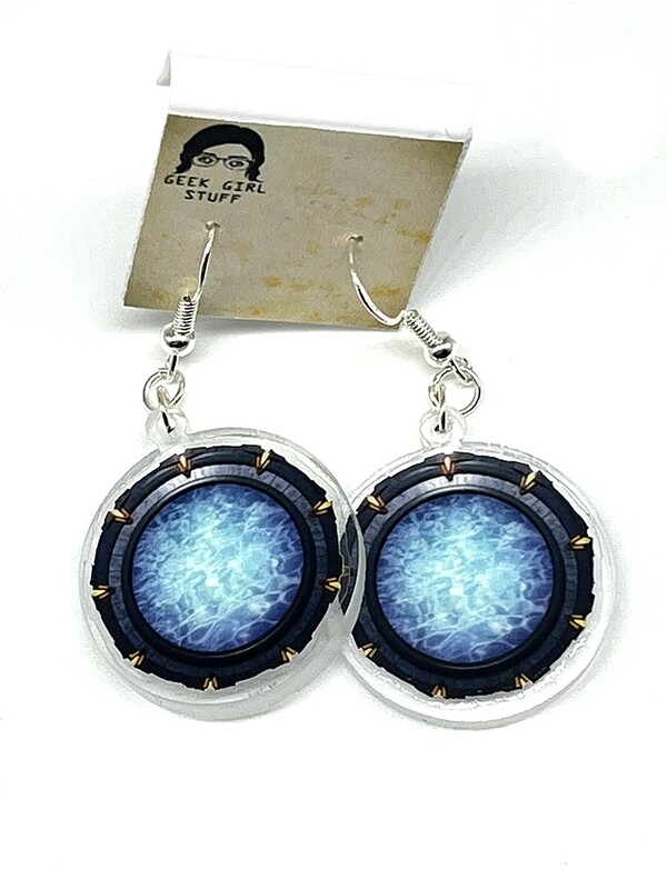 Star gate acrylic charm earrings