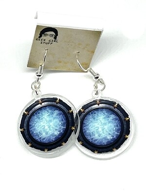 Star gate acrylic charm earrings