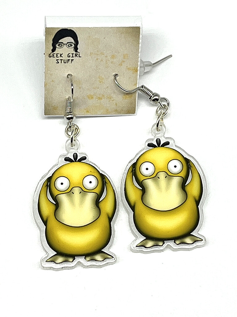 Duck pet acrylic charm earrings