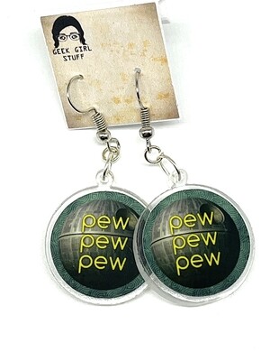 Pew pew pew acrylic charm earrings