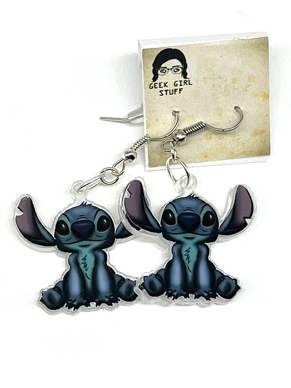 Alien friend acrylic charm earrings