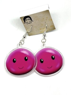 Pink slime acrylic charm earrings