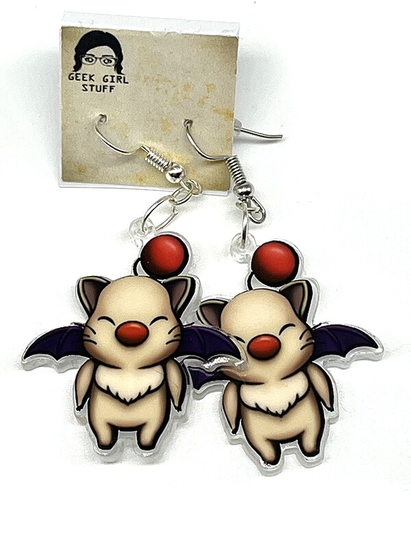 Winged friend acrylic charm earrings